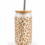 Tan Cheetah Print Frosted Tumbler