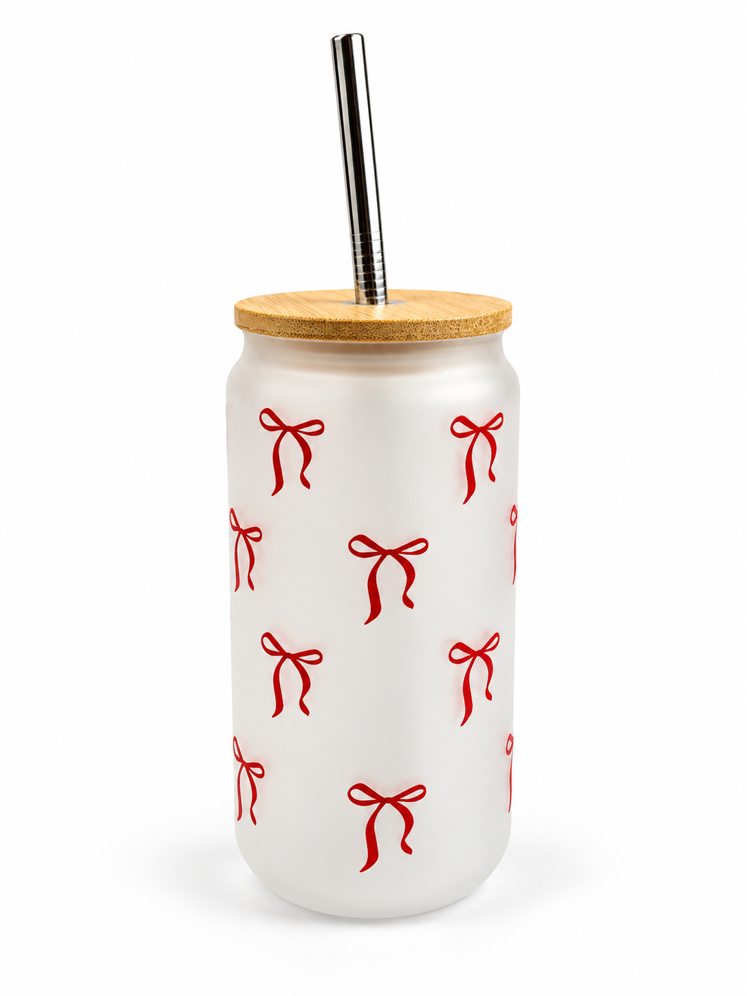 Mini Red Bow Frosted Tumbler