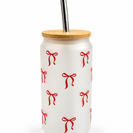 Mini Red Bow Frosted Tumbler