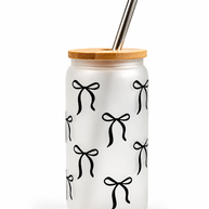 Black Bow Frosted Tumbler