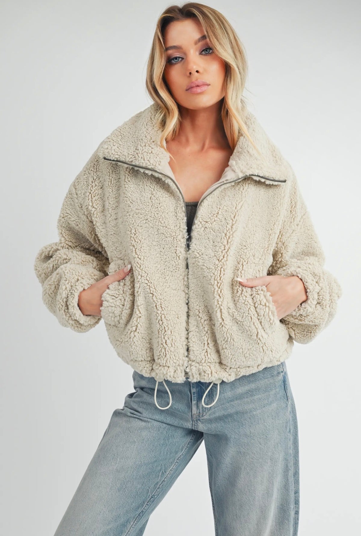 Cream Sherpa Jacket