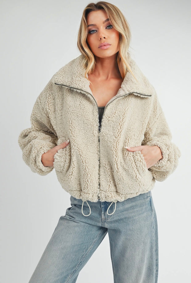 Cream Sherpa Jacket