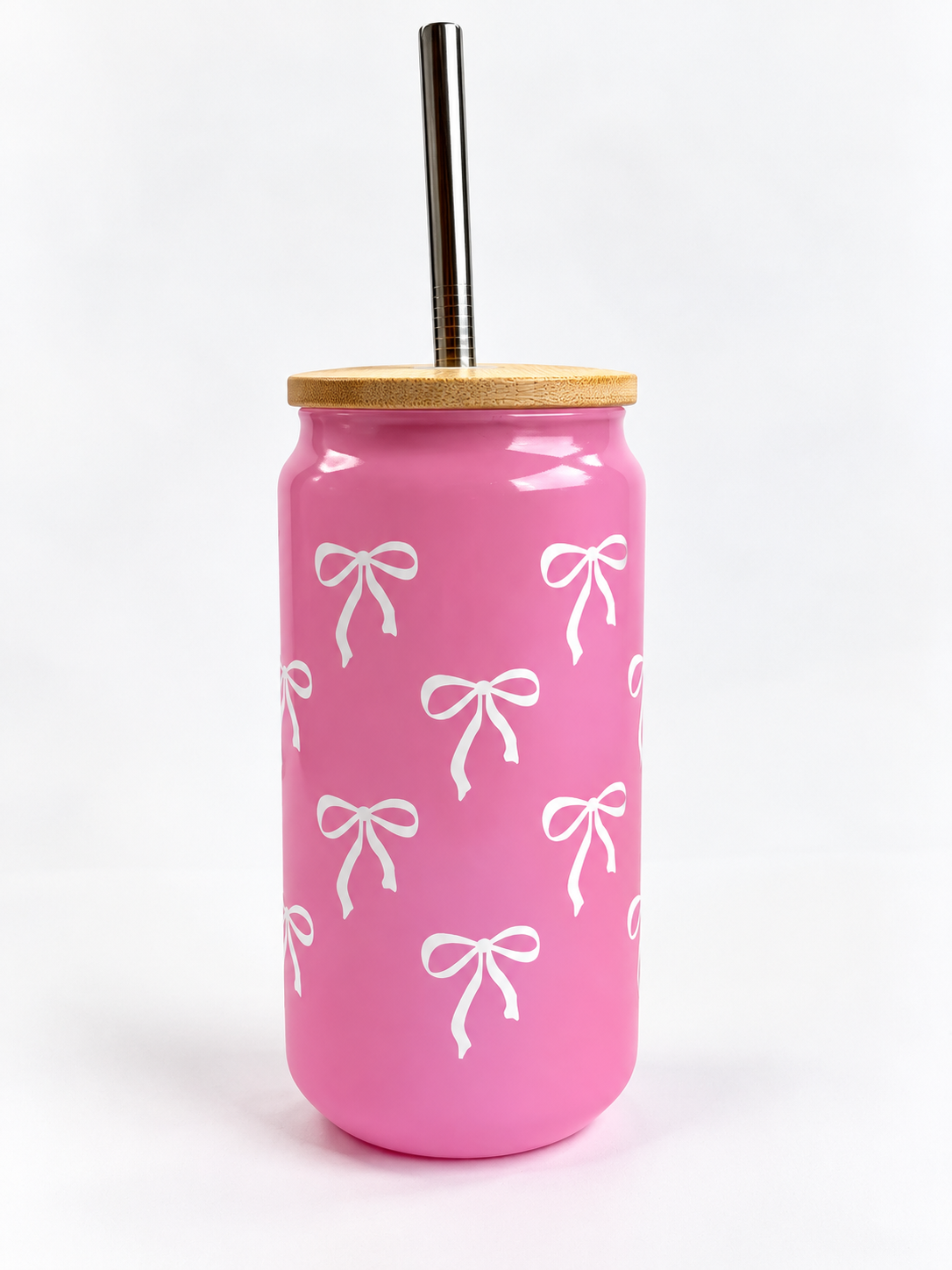 White Bow Pink Tumbler