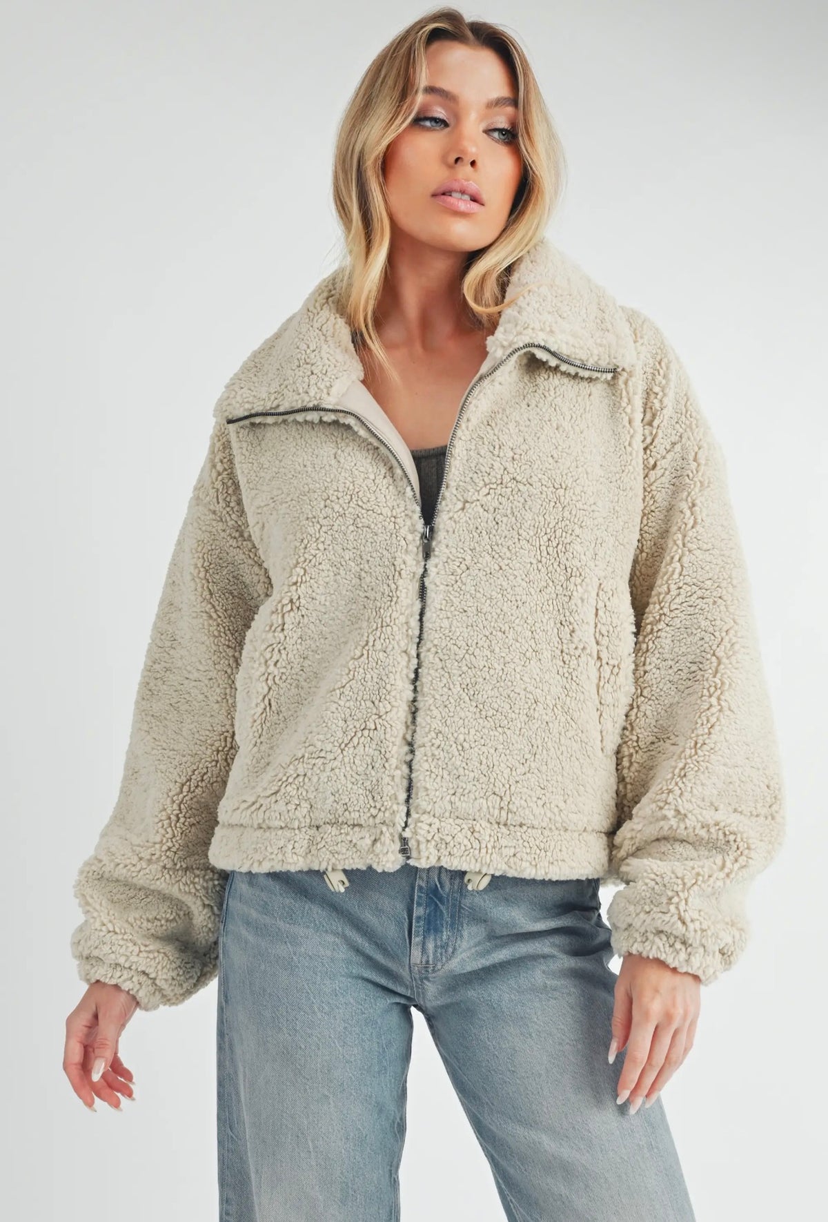Cream Sherpa Jacket