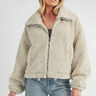 Cream Sherpa Jacket