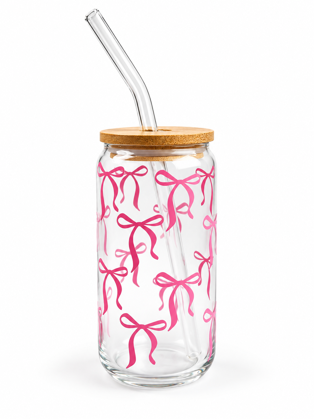 Pink Bow Clear Tumbler