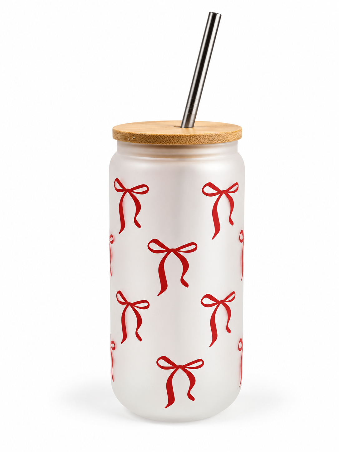 Red Bow Frosted Tumbler
