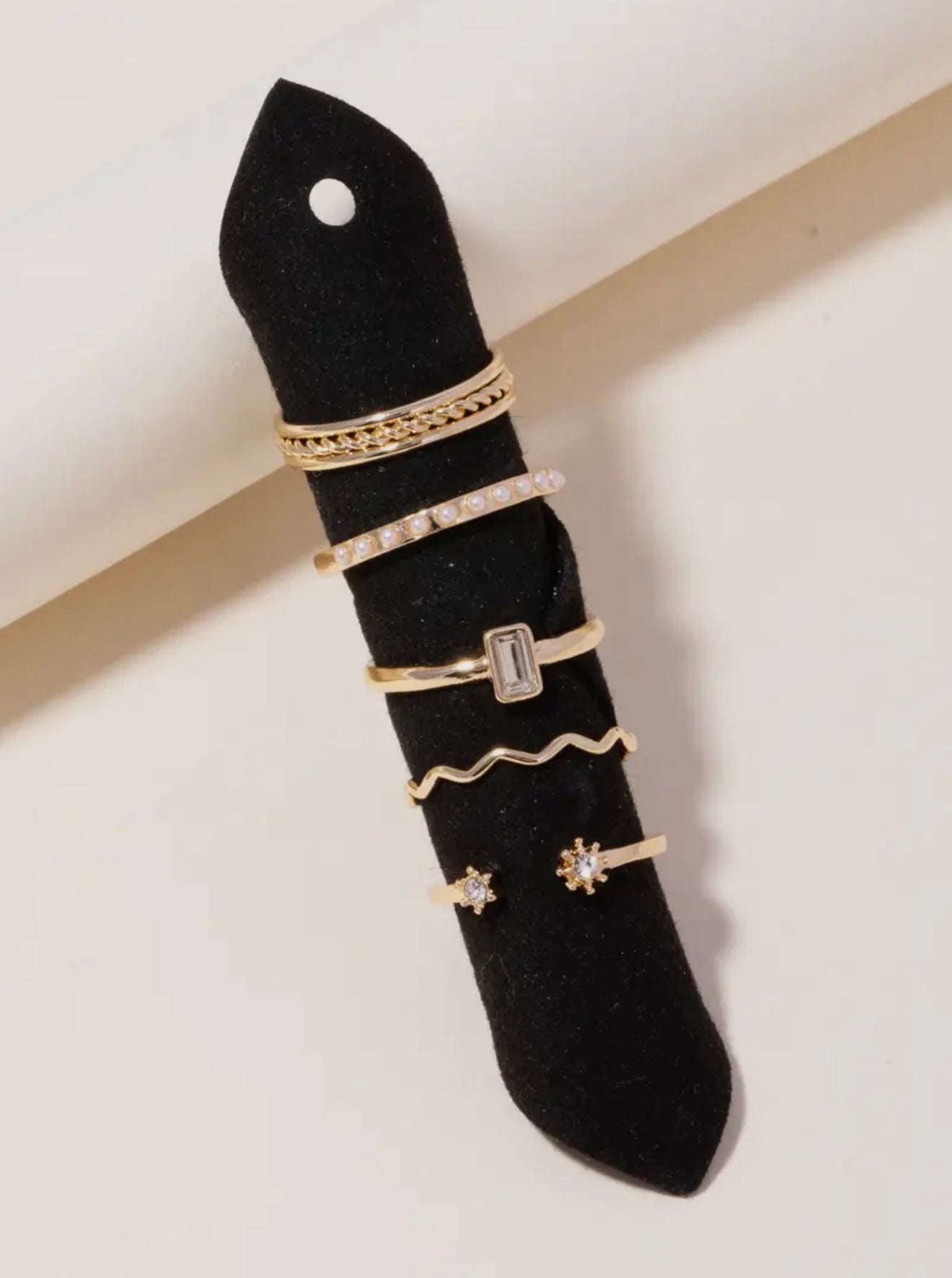 Mixed Metallic Ring Set