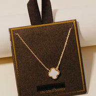 Mother of Pearl Clover Pendant Necklace