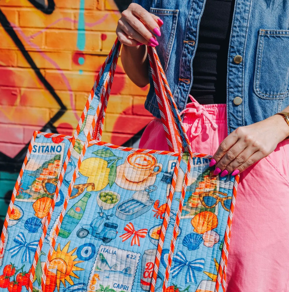 Italian Quilted Tote Bag