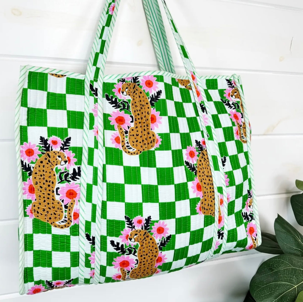 Jaguar Quilted Tote Bag