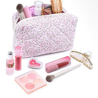 Floral Blush Quilted Cosmetic Bag