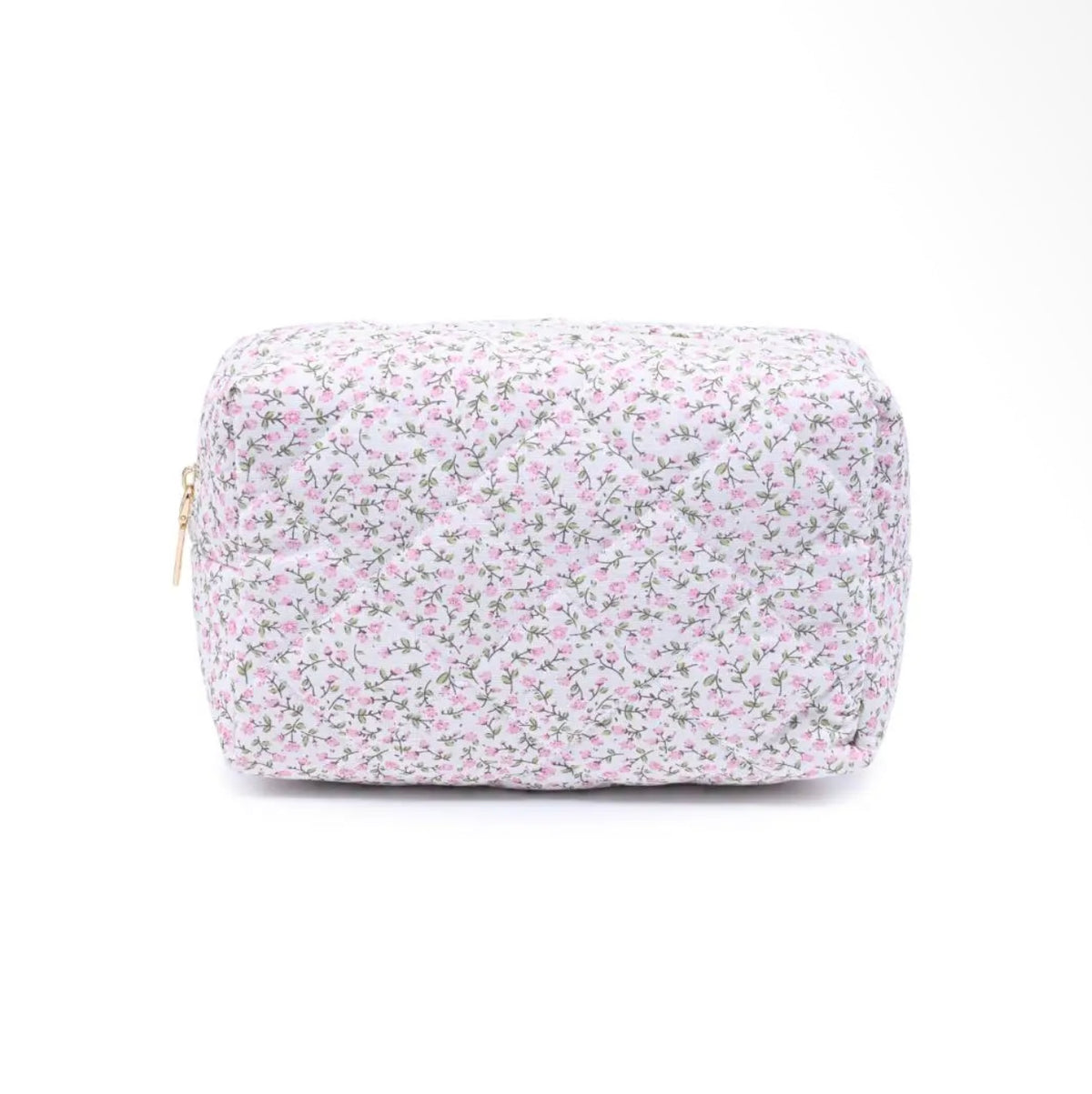 Floral Blush Quilted Cosmetic Bag