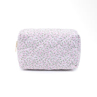 Floral Blush Quilted Cosmetic Bag