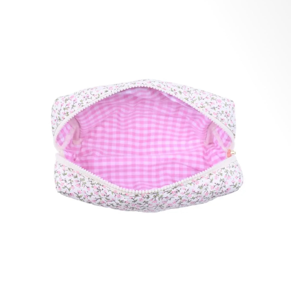 Floral Blush Quilted Cosmetic Bag