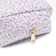 Floral Blush Quilted Cosmetic Bag