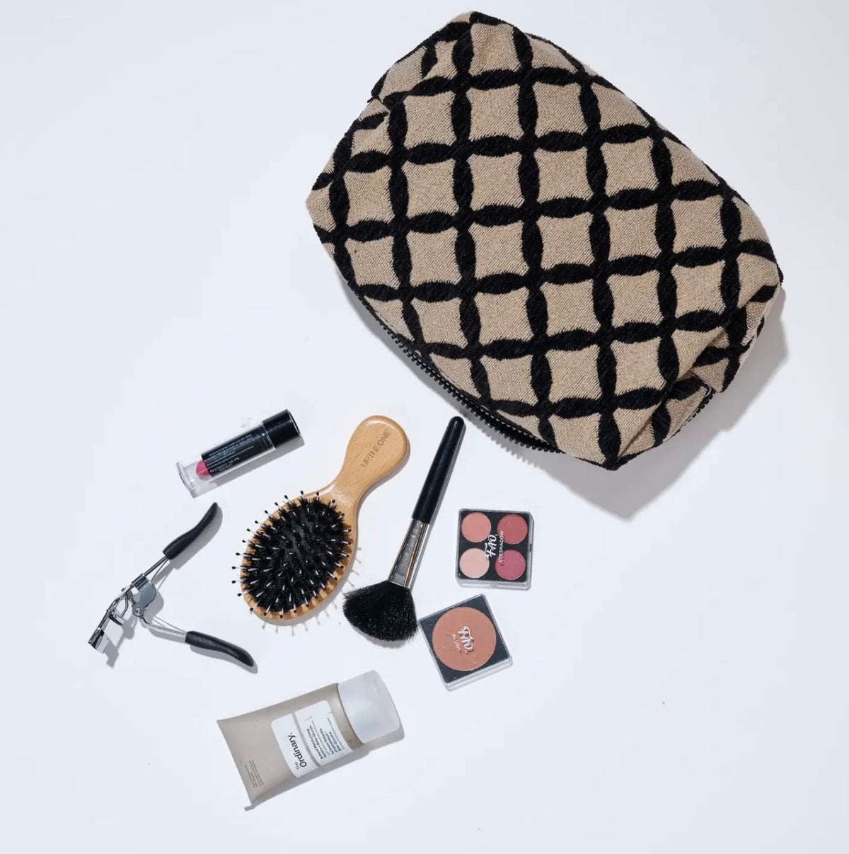 Geometric Print Cosmetic Bag