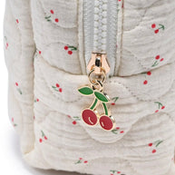 Cherry Quilted Cosmetic Bag