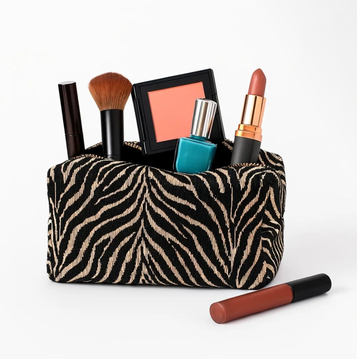 Zebra Print Cosmetic Bag