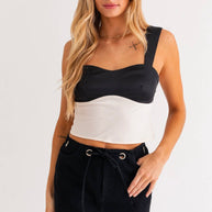 Color Blocked Satin Tank (Final Sale)