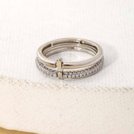 Pave Double Link Ring