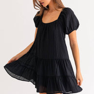 Puff Sleeve Tiered Dress
