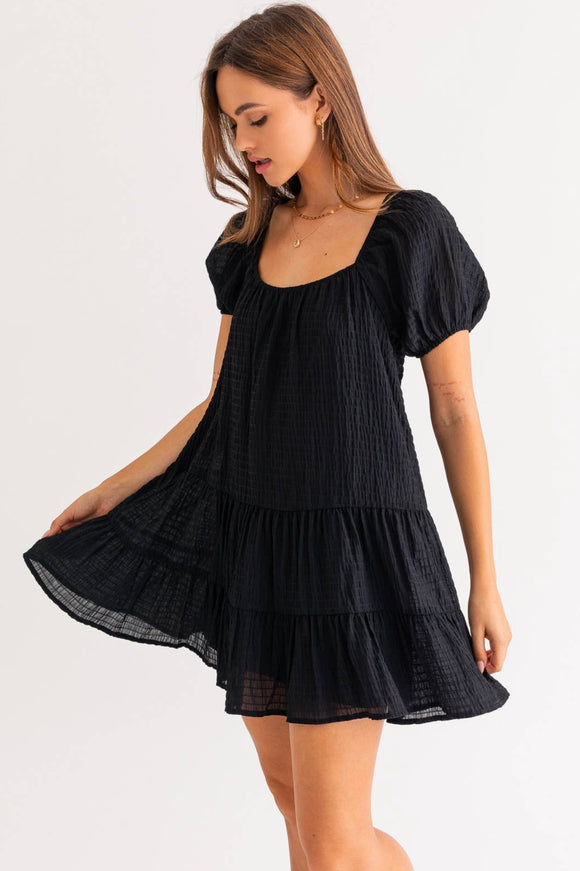 Puff Sleeve Tiered Dress