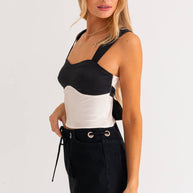 Color Blocked Satin Tank (Final Sale)