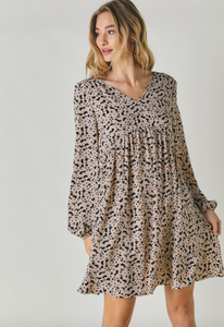 Shirred Dalmatian Printed Dress (Final Sale)