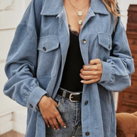 Corduroy Button Down Shacket (Final Sale)