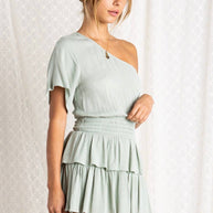 Sage Ruffled Romper (Final Sale)